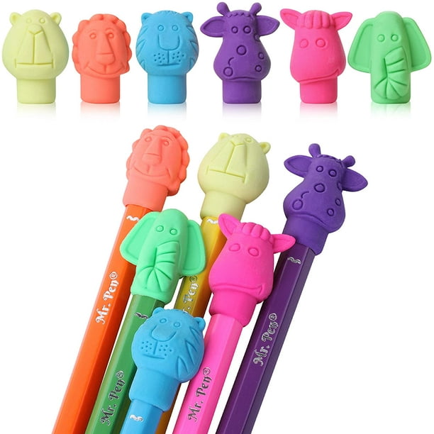 Mr. Pen Erasers, Cap Erasers, 60 Pack, Animal Eraser Caps, Erasers for Kids, Pencil Eraser