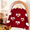 thumbnail image 7 of BLVB Toddler Girls Valentine's Day Heart Pattern Knit Sweater Outfit Cute Crewneck Long Sleeve Pullover 1-9 Years(Red,8-9Years), 7 of 7