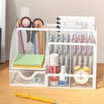 thumbnail image 3 of 1PCS Desk Organizer Pen Holder MeshPencil Holder Large Capacity MetalDesktop Storage Box For Office AndSchool Supplies, 3 of 4