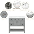 thumbnail image 5 of 36 inch Bathroom Vanity with Sink, Bathroom Vanities with Storage Cabinet and 6 Drawers, Built-in Solft Closing Door, Freestanding Bathroom Sink Cabinet, Bathroom Vanity Cabinet for Bathroom, Grey, 5 of 9