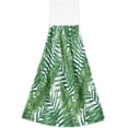 thumbnail image 2 of SKYSONIC 2 PCS 12"x17" Hand Towels for Kitchen Tropical Palm Leaves Bathroom Hand Towels Kitchen Towels with Hanging Loop, Hanging Tie Towels, 2 of 6