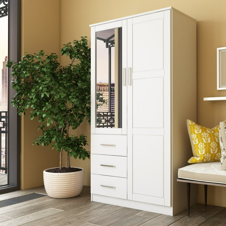 Palace Imports 100 Solid Wood Big Closet Tall Bedroom Furniture Metro Wardrobe Armoire White Walmart