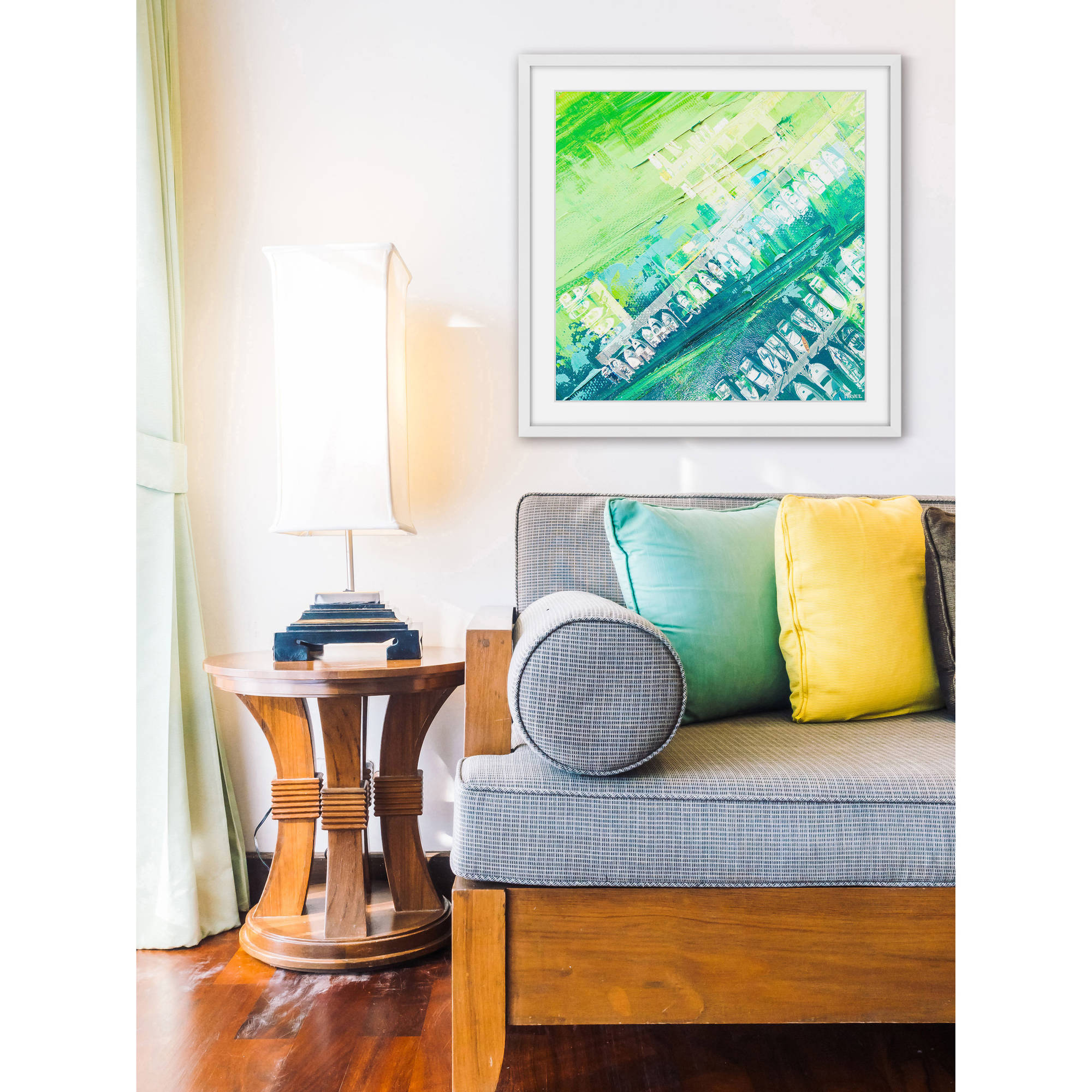 Parvez Taj "Green Haze" Framed Painting Print