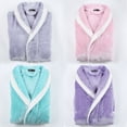 thumbnail image 4 of Camisón de pareja de terciopelo de visón de gran tamaño alargado y grueso de otoño e invierno Bata de baño de franela de color con costuras para hombres y mujeres, 4 of 5