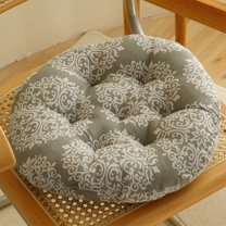 EazyTech Cotton-Linen Round Cushion for Tatami Floor Chair - 16x16 Inch Summer Thickened Chair Futon Pad, Support Multi-Scenario Home Decor Gray