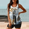 thumbnail image 6 of Women's Fashion Print 2 Piece Swimwear Sleeveless Crewneck Tankini Tops with Swim Shorts Stylish Beach Swimsuits Cheap Items, 6 of 6