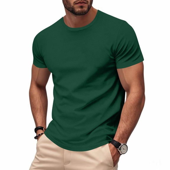 Short Sleeve Quick Dry Athletic Shirts for Men Crew Neck Soft Breathable Mesh T-Shirts Casual Plain Classic Summer Tees for Marathon