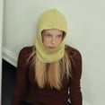 thumbnail image 3 of Womens Balaclava,Casual Classic Knitted Solid Color Ribbed Knit Hooded Pull On,Balaclava for Women, 3 of 6