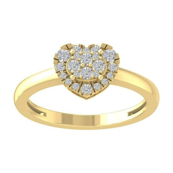 ARAIYA FINE JEWELRY 10K White Gold Lab-Grown Diamond Heart Ring (1/3 cttw Round-shape Lab-Grown Diamonds (D-F Color, VS Clarity) Size 8