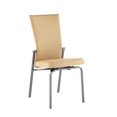 thumbnail image 2 of Milan Marjorie Motion-Back Faux Leather Side Chair in Beige (Set of 2), 2 of 7