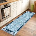 thumbnail image 3 of Light Blue White Flowers Kitchen Runner Rug 2x6 Washable Runners for Hallway Non Slip Rustic Vintage Botanical Leaves Large Area Rug Indoor Floor Carpet for Bathroom Laundry Entryway Bedroom, 3 of 8