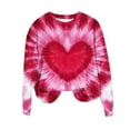 thumbnail image 5 of Crew Neck Valentines Sweatshirt for Women Heart Print Long Sleeve Shirts Casual Fleece Loose Pullover Tops Trendy Romantic Hoodies Sweet Valentine's Gift Shirts Fall Winter Outfits, 5 of 5