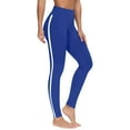 thumbnail image 2 of Admvng Women's Striped Leggings 4-Way Stretch Compression Yoga Pants with Side Stripe, 2 of 5