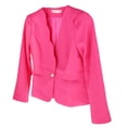 thumbnail image 2 of Chaqueta de Trabajo de Negocioa Traje de Oficina Uniforme de Mangas rgas Botón Slim para Mujer Rosado Soledad Chaqueta de trabajo para mujer, 2 of 10