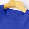 thumbnail image 4 of Women Sweaters Cropped Long-Sleeve Crew Neck Casual Light Weight Sweater Tops Fall Fashion Clothes Royal Blue 3XL, 4 of 5