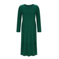 thumbnail image 4 of LNWUY (S-5XL) Plus Size Women's Solid Color Casual 3/4 Sleeve Crewneck Flowy Loose Comfort Breathable A Line Tunic Maxi Dress Green XXXXXL, 4 of 6
