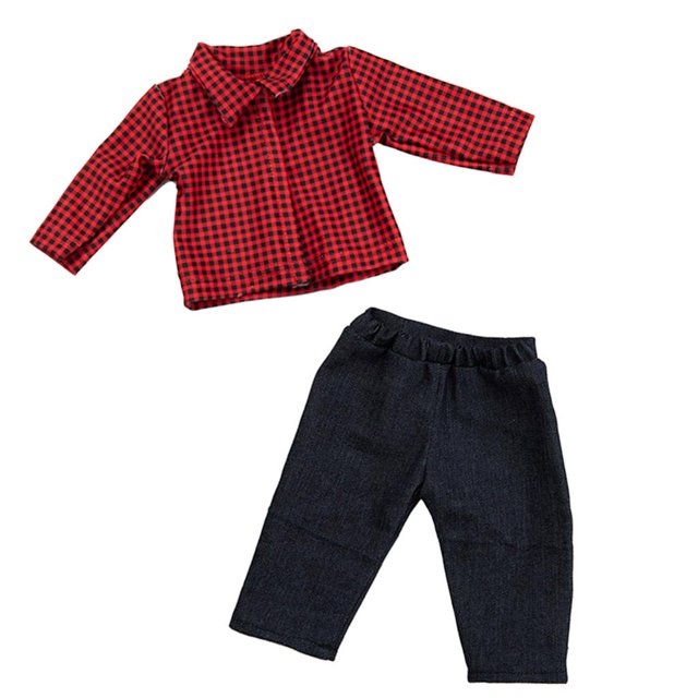 Trajes de muñeca Ropa De Muñeca De 18 Pulgadas Tela Escocesa Roja Para Disfraces De Verano Para Niños Regalos De Cumpleaños Tela Escocesa Roja Pequeña Pequeña tela escocesa roja Fanmusic Trajes de muñeca