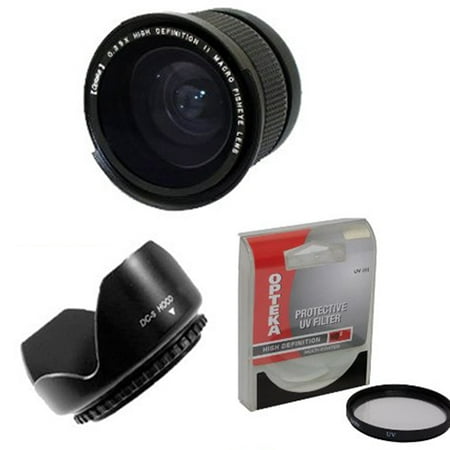 Opteka .35x High Definition II Super Wide Angle Panoramic Macro Fisheye Lens for Nikon 1 AW1 J1 J2 V1 V2 S1 J3 - Nikon 10-30mm / 30-110mm & The 11-27.5mm and 10mm Lenses with UV Filter