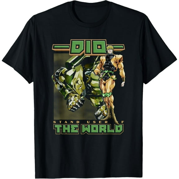 JoJo's Bizarre Adventure DIO Stand User of The World Anime T-Shirt Short Sleeve Crew Neck Soft Fitted Tees T-Shirt