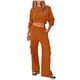 thumbnail image 2 of Puntoco Conjunto de camisa y top de manga larga con cuello redondo y pantalones umbilicales con fugas para mujer Puntoco Puntoco-5393, 2 of 9