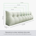 thumbnail image 4 of Rounuo Bed Wedge Pillow for Headboard, California Triangular Reading Pillow Linen Large Bolster Backrest Support Upholstered Lumbar Cushion Ivory 70"x20", 4 of 9