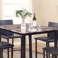 thumbnail image 6 of Roundhill Citico Metal Counter Height Dining Table with Laminated Faux Marble Top, Black, 6 of 7