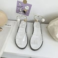 thumbnail image 1 of Pearl Clasp Open Toe Flat Roman Sandals Shoes for Women Girls, 1 of 1