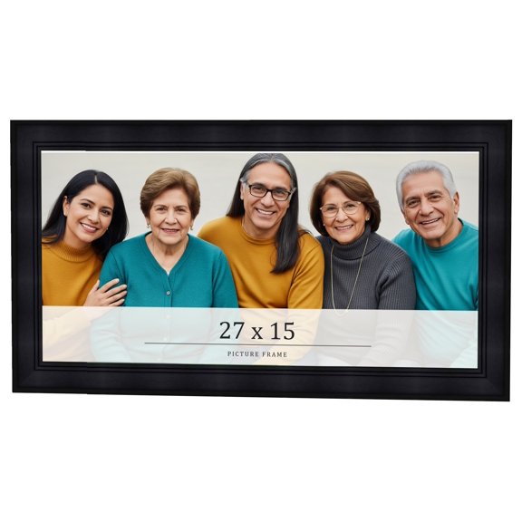 27x15 Frame Black Passaggi Solid Wood Picture Frame Width 1.5 Inches | Interior Depth 0.5 Inches |