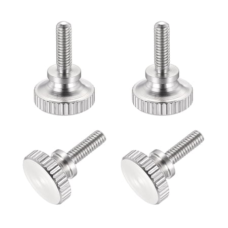 Uxcell 10Pcs M2.5x8mm Knurled Thumb Screws, 304 Stainless Steel Flat Head Thumb Screws with Shoulder Grip Knobs, Hand Tighten Bolts Fasteners - Machine Mounting Use, Silver