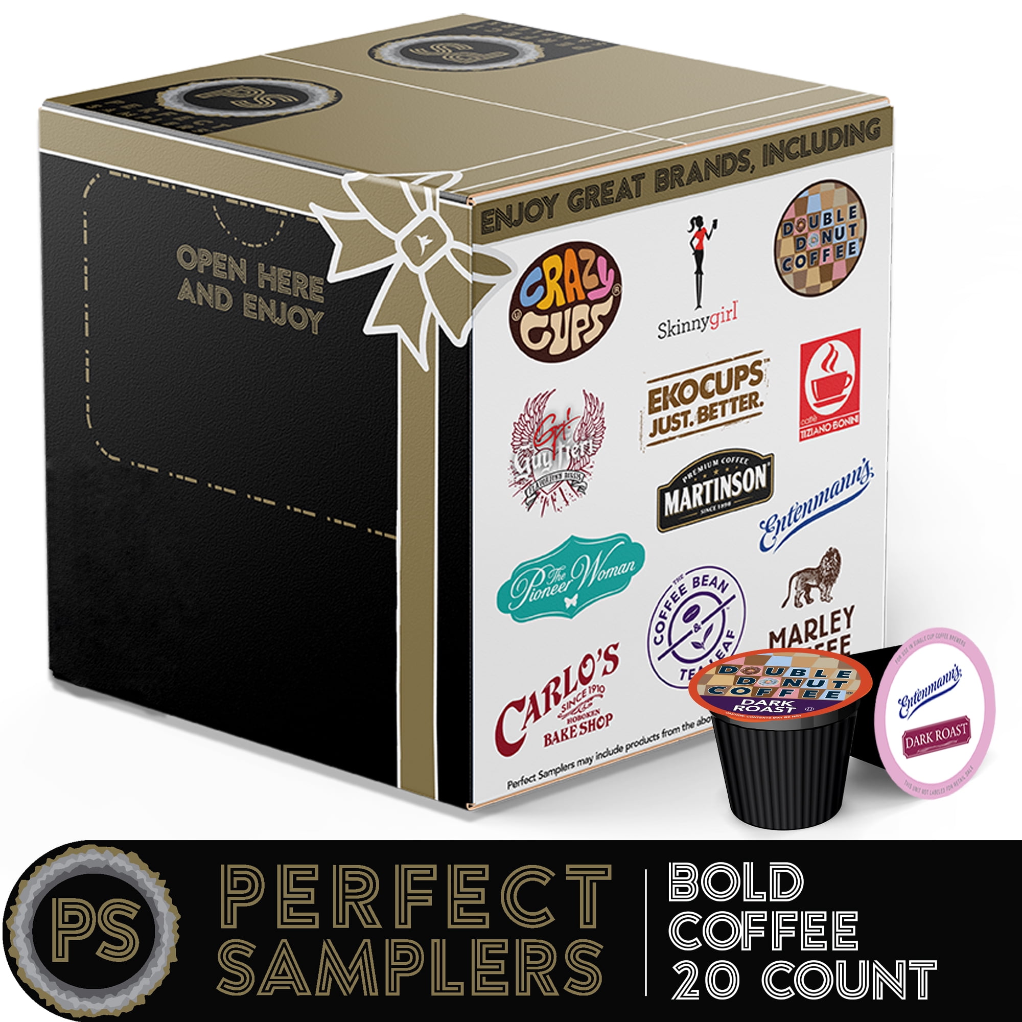 Perfect Samplers Extra Bold Dark Roast Coffee Variety Pod Pack, 30