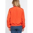 thumbnail image 3 of Simply Fashion Women's Bomber Jacket - Stylish Outerwear for All Seasons orange,small, 3 of 4
