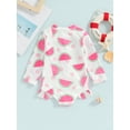 thumbnail image 5 of Musuos Toddler Girl Romper Swimwear 6M 12M 18M 24M 3Y 4Y Summer Fruit Print Ruffle Long Sleeves Zipper Swimsuits Cute Beachwear, 5 of 10