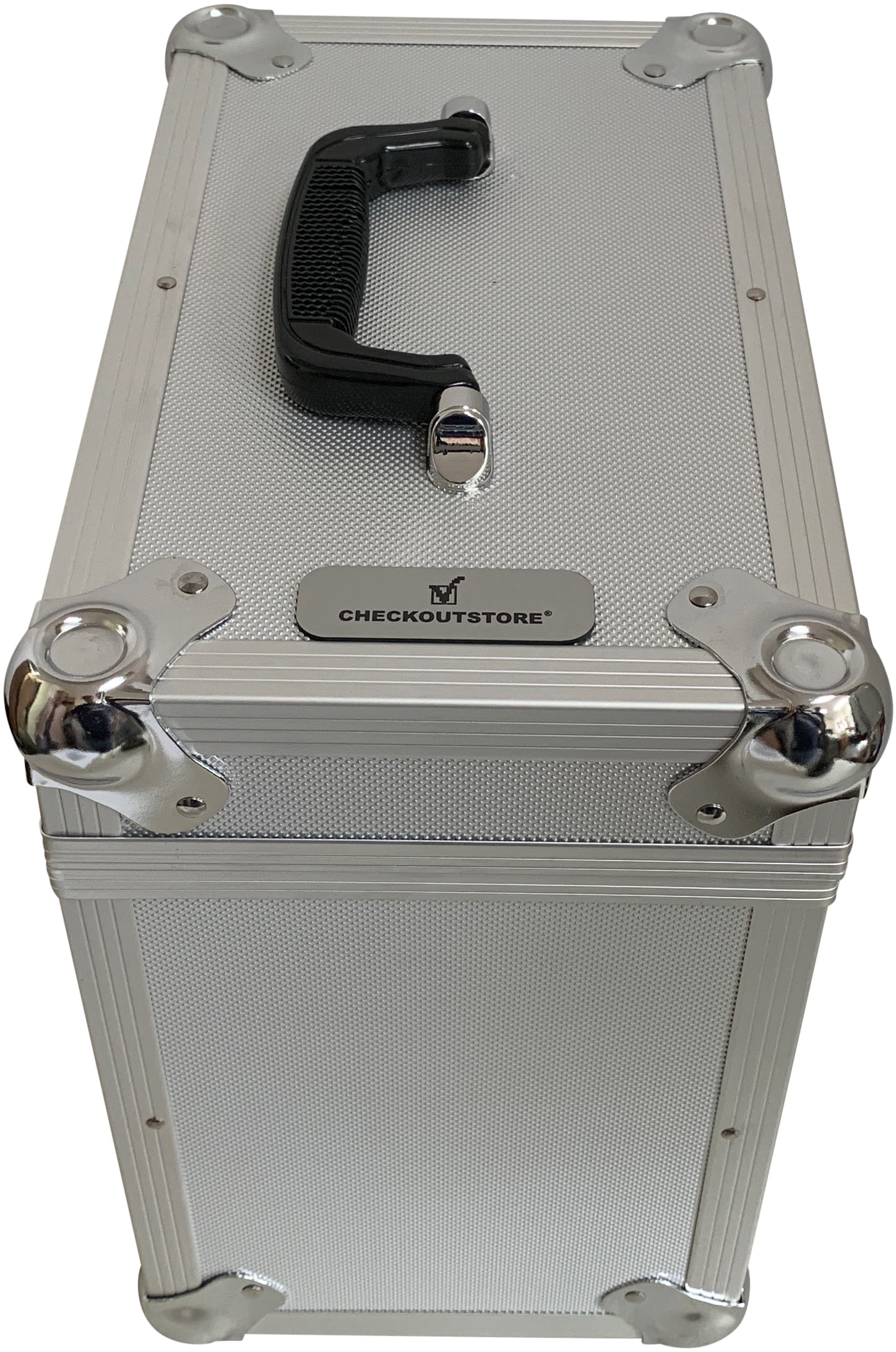 CheckOutStore Silver Aluminum 12x12 Square Cardstock Paper Holder Storage Box - Small