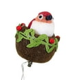 thumbnail image 3 of Ganz Bird In Nest Ornament - One Ornament 3.25 Inch, Wool - Clip-On Christmas Holly Mx181110 Pink, 3 of 3