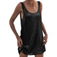 thumbnail image 2 of Women Sleeveless Black Sparkly Dress Formal Dresses Sequin Christmas Dress, 2 of 4