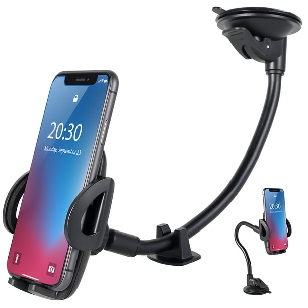 Soporte Para Teléfono Para Automóvil Soporte Giratorio De 360 ° Para Parabrisas De Brazo Largo Cuna Para Teléfono Con Ventosa Asiento De Montaje Antideslizante Soporte Para Teléfono Para Tablero D Muyoka Hogar