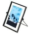 thumbnail image 2 of Modern Metal Floating Tabletop Photo Picture Frame with Glass Cover and Easel Stand, 2 of 9