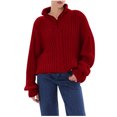 thumbnail image 2 of Qiopertar Mode Femmes Blouse Décontractée à Manches Longues Tricotée Col en V Pull Offres de la Semaine Liquidation à Moins de 5$ jusqu'à 90 % de Réduction, 2 of 9