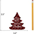 thumbnail image 6 of P. Graham Dunn We Wish You A Merry Christmas Red Plaid 3.5 x 3.194 Pine Wood Christmas Shape Sign, 6 of 6