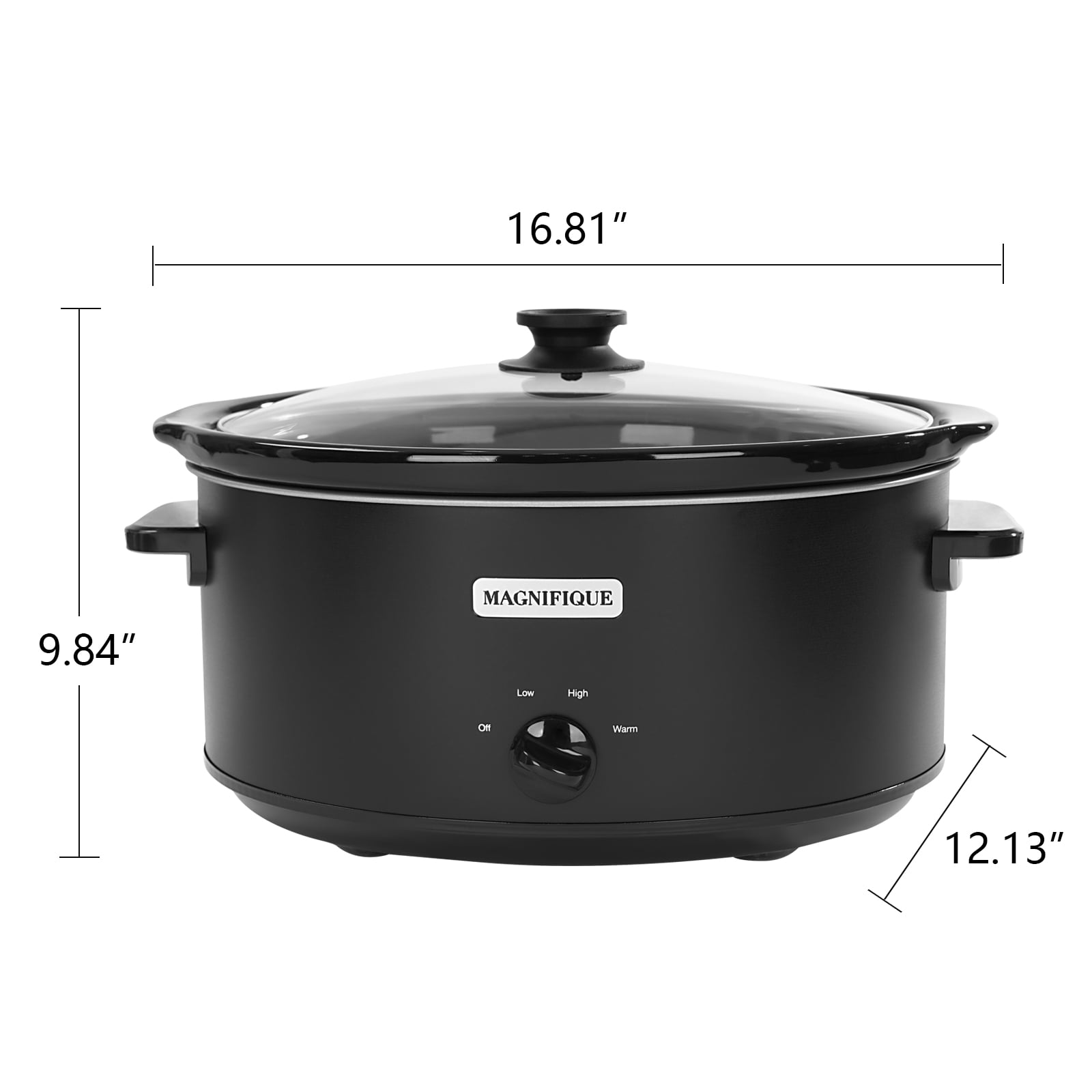 MAGNIFIQUE Oval Digital Slow Cooker with Keep Warm Setting - Perfect  Kitchen Small Appliance for Family Dinners (Stainless Steel Manual, 8 Qt)