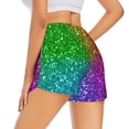 thumbnail image 3 of Sigee Colorful Glitter for Women's Athletic Shorts High Waisted Running Shorts Pocket Sporty Short Gym Elastic Workout ShortsX-Large, 3 of 9