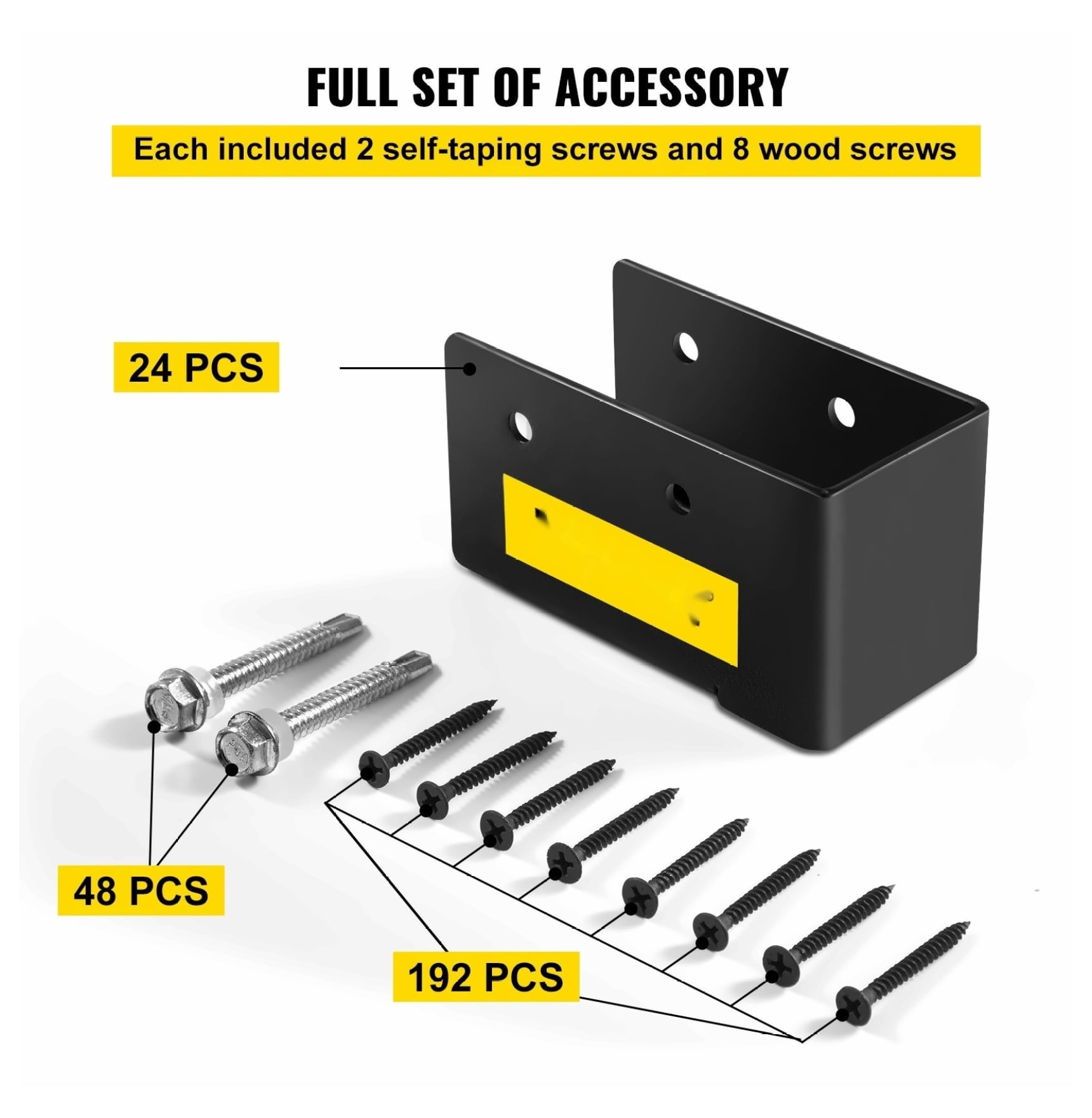 TriGol Joist Hangers 2x4, Concealed Flange, 24 Pack - Q235 Steel Plate, Powder-Coated, for 2x4 Lumber, 3.7" Outdoor Swing & Beam Support