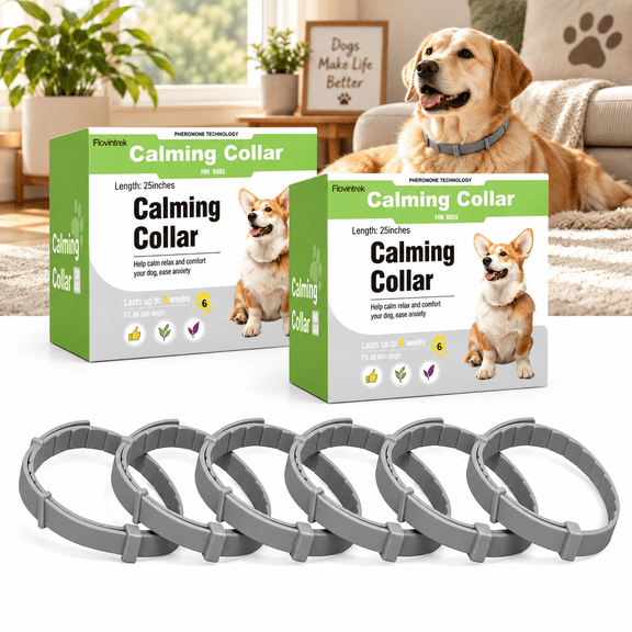 12-Pack Calming Collars for Dogs, Adjustable Dog Collars for Daily Wear
