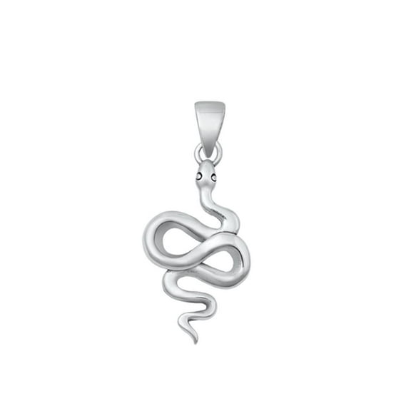 Sterling Silver High Polished Swirl Snake Pendant .925 Serpent Charm Jewelry Female Unisex