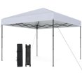 thumbnail image 1 of Gymax 10 X 10 FT Pop up Canopy Tent w/ Portable Carrying Bag 8 Stakes 4 Wind Ropes White, 1 of 9