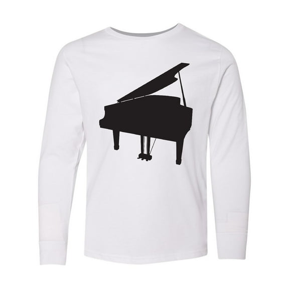 Inktastic Piano Silhouette Long Sleeve Youth T-Shirt