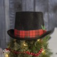 thumbnail image 2 of Gorro de muñeco de nieve para adorno de árbol de Navidad, gorro de muñeco de nieve para adorno de árbol de Navidad con cinta roja a cuadros y muérdago, acebo y bayas, 2 of 5