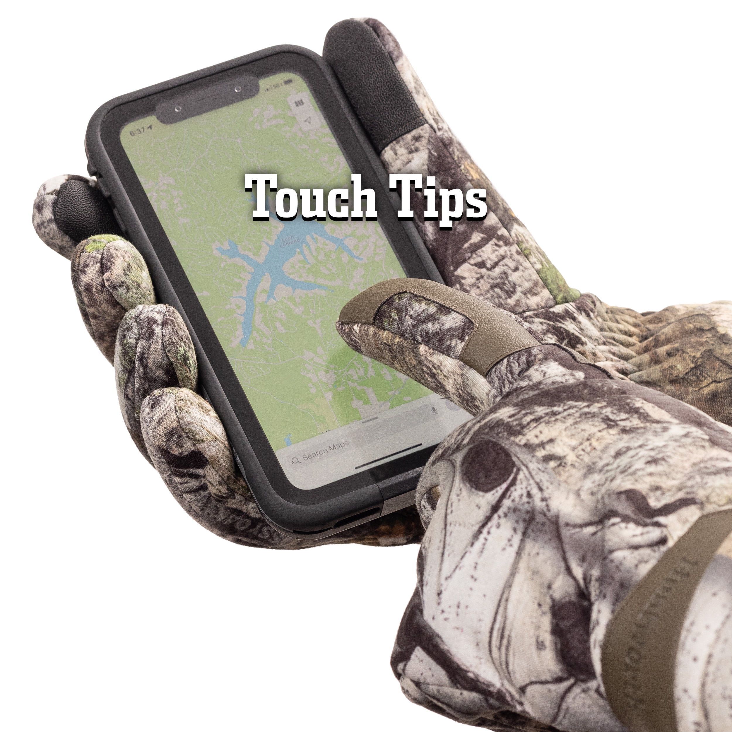 Huntworth Men’s Endeavor Heat Boost, Windproof Hunting Glove, Knit Polyester, Mossy Oak Mountain, size M/L