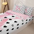 thumbnail image 3 of Manfei Initial Lettering K Zipper Twin Comforter Sets with Fitted Sheet and 2 Pillowcases,Dreamy Princess Bows Zipper Bedding Set,Pink Reversible,4pcs, 3 of 7