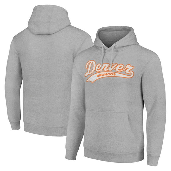Unisex Starter Heather Gray Denver Broncos Tailsweep Pullover Hoodie